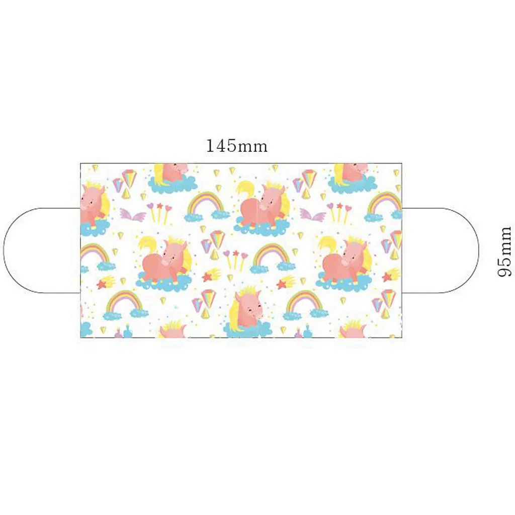 50 шт. детская маска с фильтром Маска одежда С Рисунком Слона защитные маски для