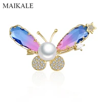 maikale vintage dragonfly brooch pins insect brooch cubic zirconia pearl brooches for women girls suits butterfly broche gifts