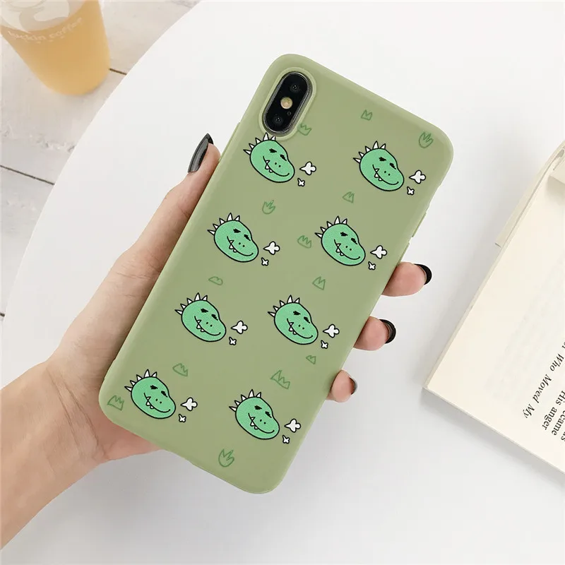 7998MG2 USLION чехол для телефона с забавным динозавром из мультфильма для iPhone 11, 6, 7, 8 Plus, X, XR, XS, Max, милый чехол для iPhone 6 Plus, мягкий силиконовый чехол - Цвет: 7998MG2