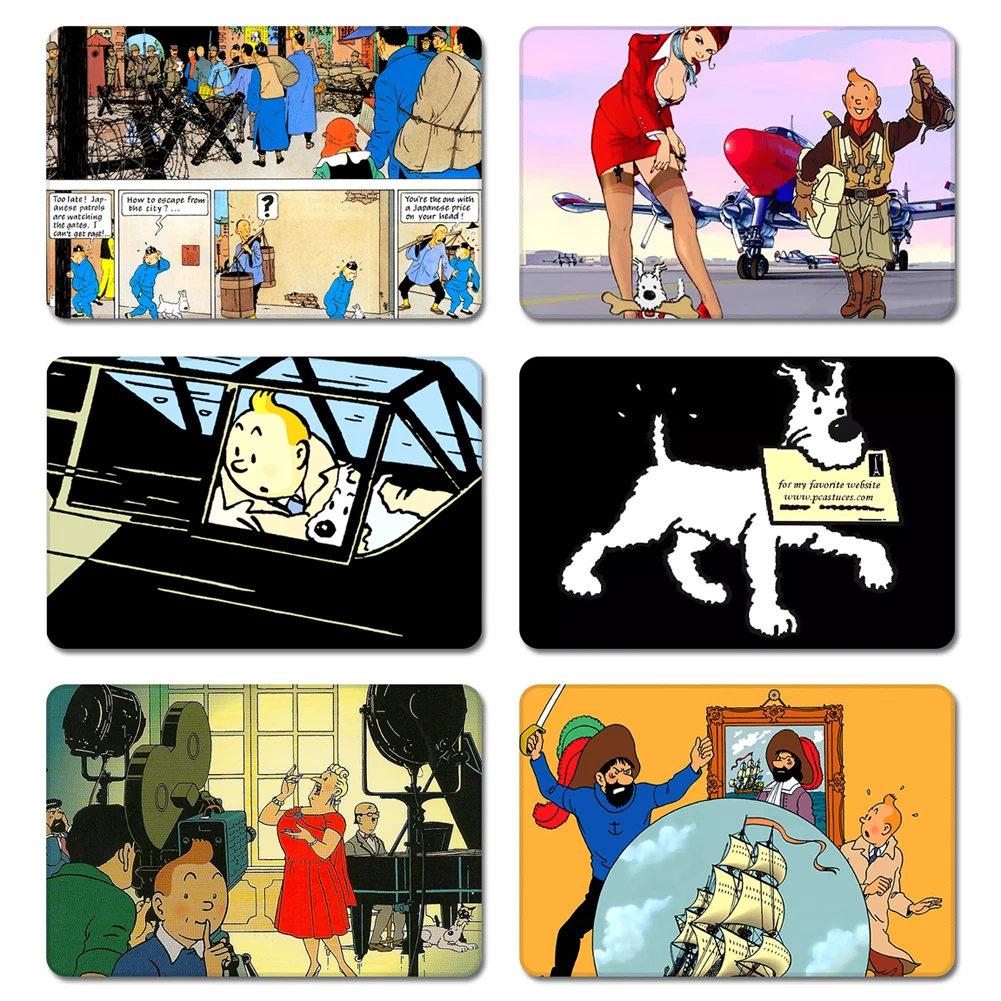 Французский комиксы Tintin крутой дизайн Натуральная Резина Настольный коврик для