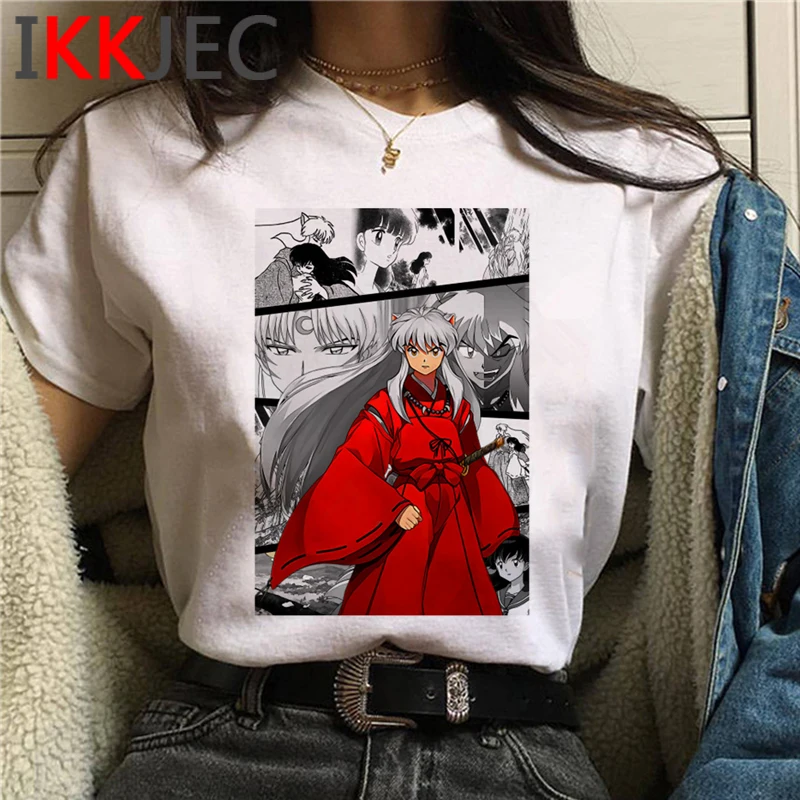

Футболка inuyasha sesshoumaru higurashi kagome мужская белая футболка с принтом Одежда для гранж пары Винтажная Футболка