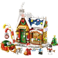 788pcs mini blocks christmas house city street view building block santa claus snowman elk sleigh christmas bricks toy for gifts