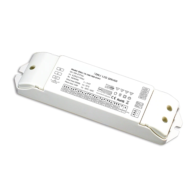 

New DALI Intelligent Dimming Driver,AC100V-240V Input;100mA-700mA 15W Output;Push Dim Constant Current UL Dimmable Power Drive