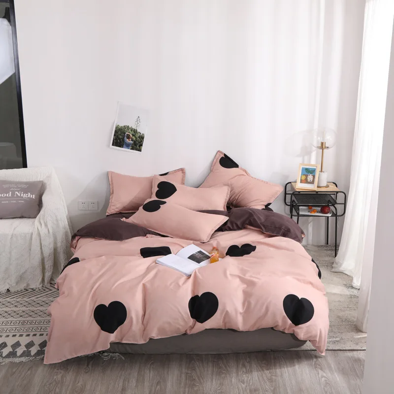 

New Student Domitory Cartoon Bedding Set Colorful Duvet Cover With Pillowcase Fashion Top Grade Bed Cover Set Home Comforter