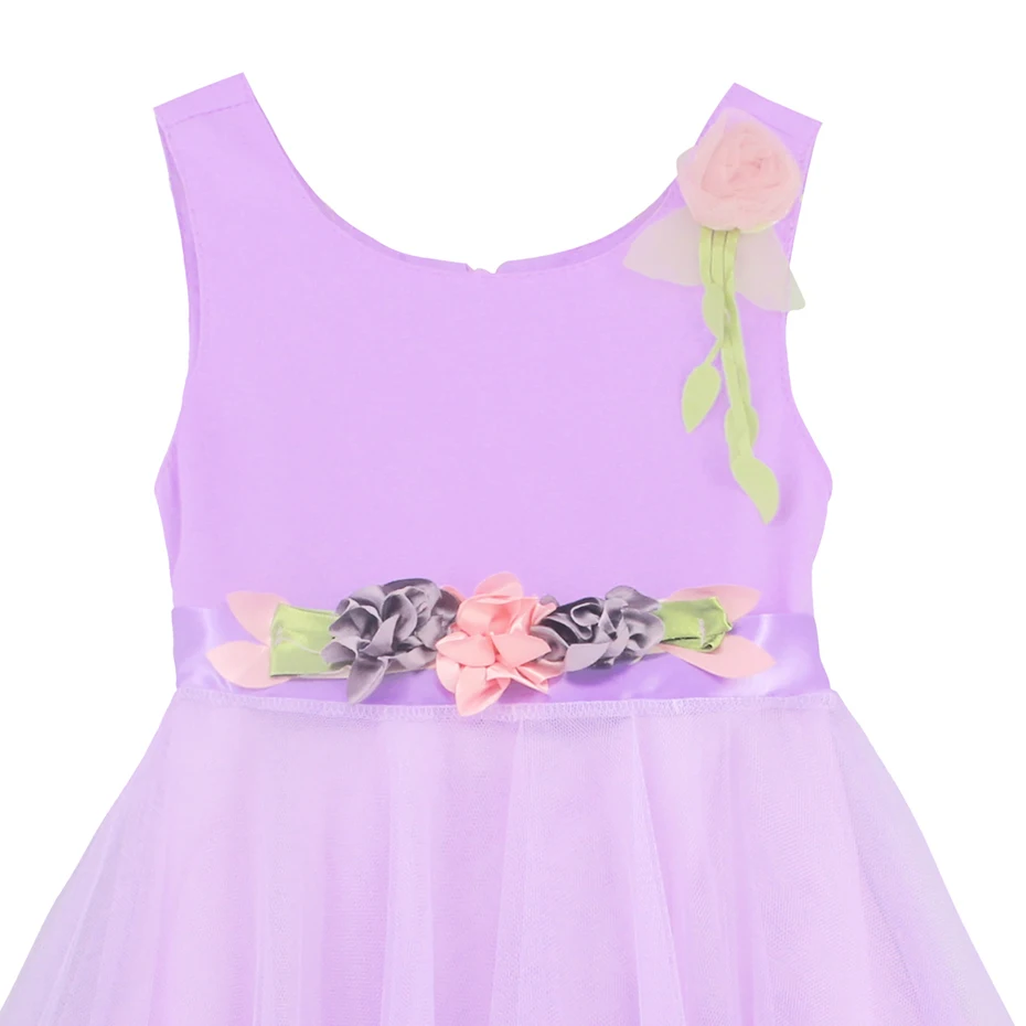 2020 платье для девочек принцессы с аппликацией вечерние платья без рукавов в