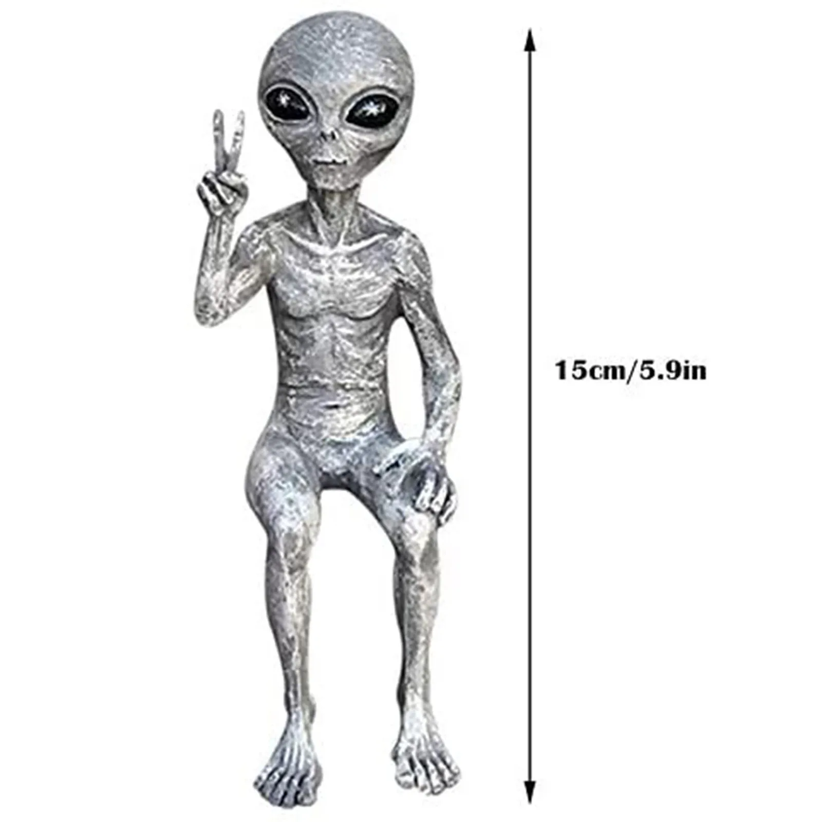 

2021 new 15/20CM Alien Statue Martian Garden Statues Sculpture Figurine For Home Outdoor Figurines Garden Ornament Miniatures