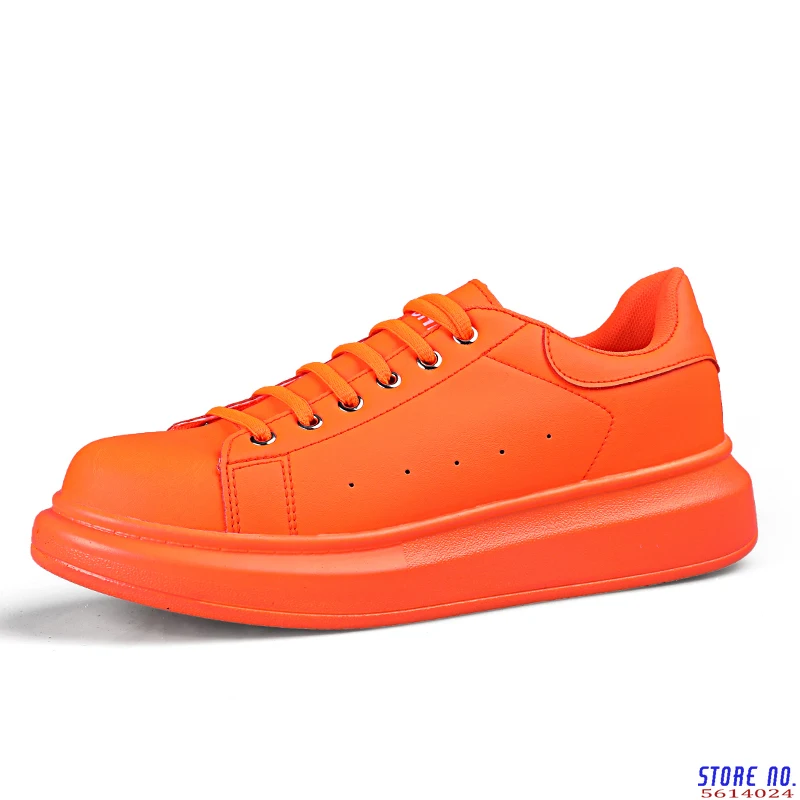 

Кроссовки женские на шнуровке, Вулканизированная подошва, дышащие, повседневная обувь для прогулок, плоская подошва, оранжевые, 2020