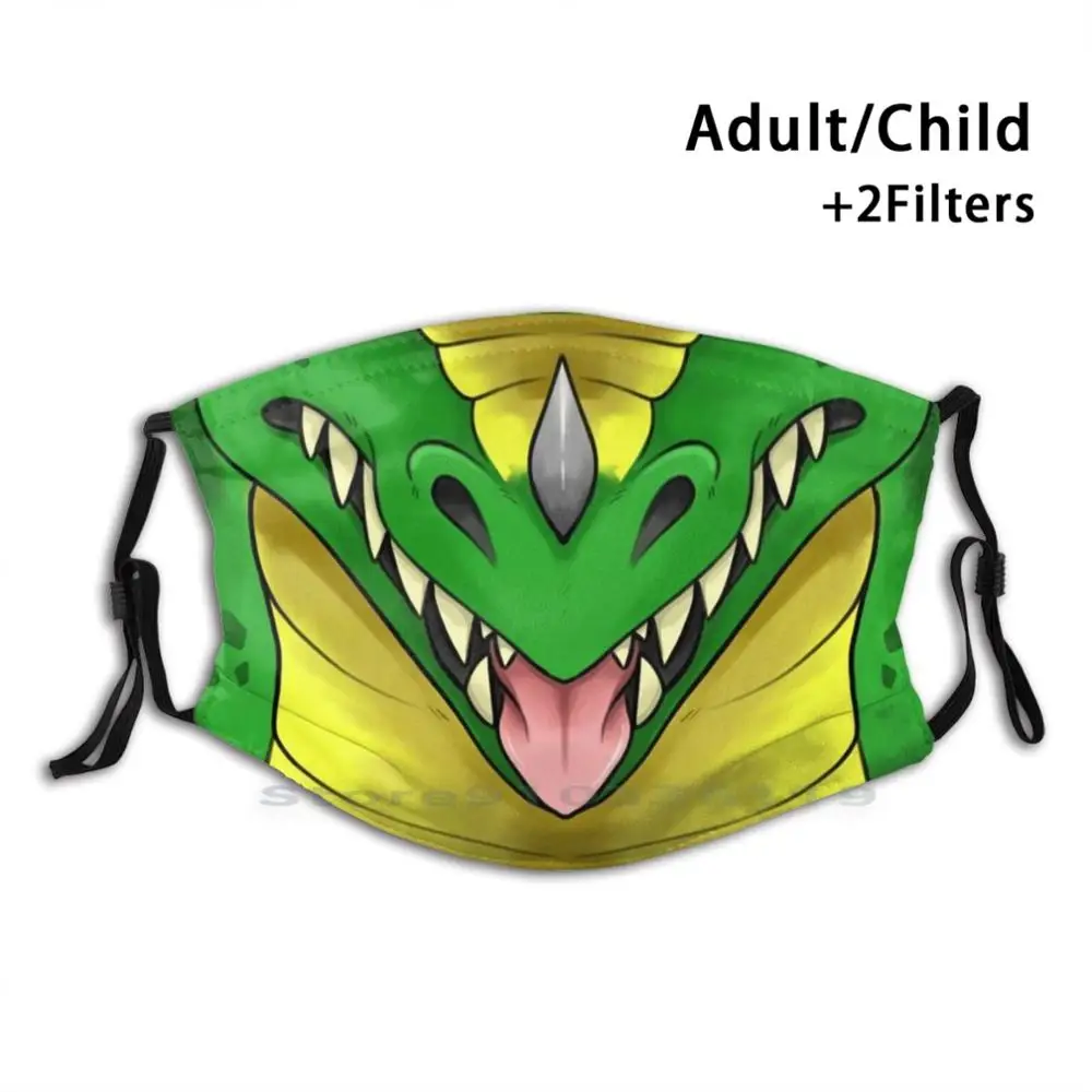 

Dragon Mouth Design Anti Dust Filter Washable Face Mask Kids Katara Critter Droppings Creature Dragon Wyvern Lindworm Snout