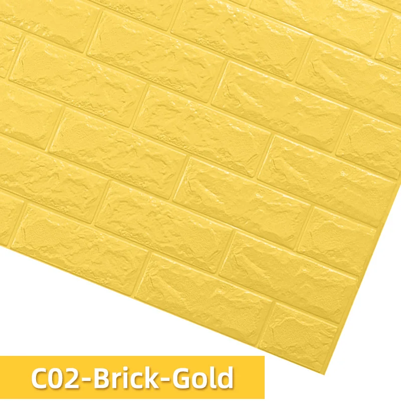 C02-Brick-Gold Kaguyahime 3D обои кирпич DIY самоклеющиеся наклейки s Декор обои для гостиной Детская комната Кухня водонепроницаемый стикер - Цвет: C02-Brick-Gold