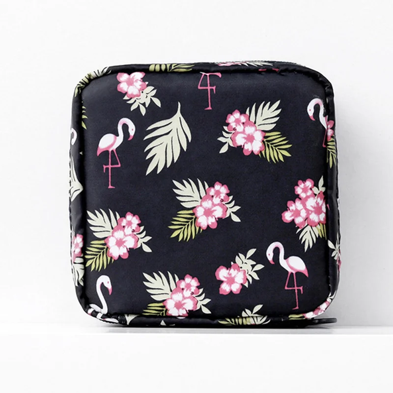 Flamingo Не пропустите мини-женский косметический портативный мешок для хранения помады сумка для макияжа в путешествии Сумка для макияжа санитарная коробка для салфеток Органайзер - Цвет: Flamingo