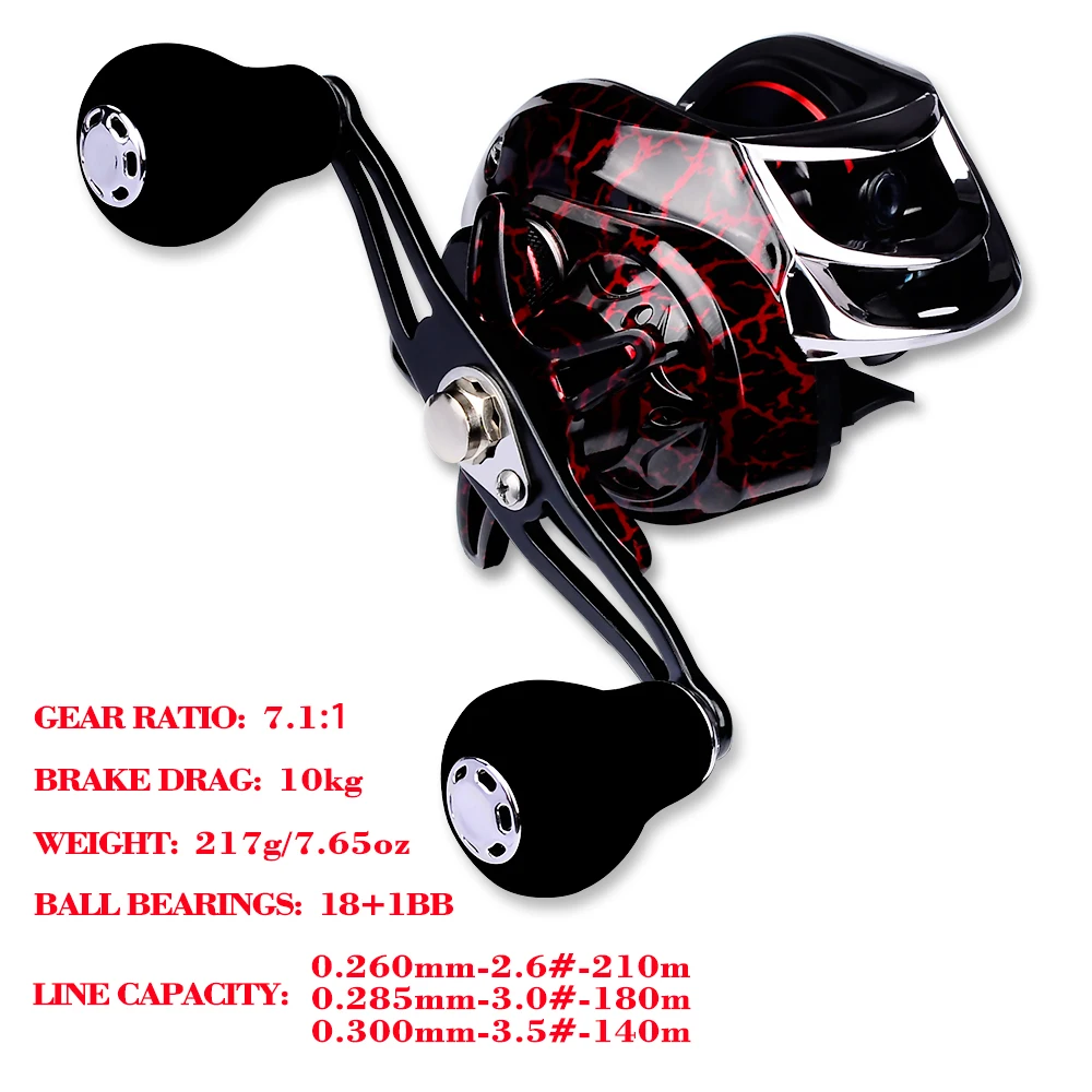 

Metal Baitcasting Reel 18+1 BB Ball Bearing 7.1:1 Fishing Reel Baitcasting Reel Left/Right Hand Fishing Bait Casting Reel