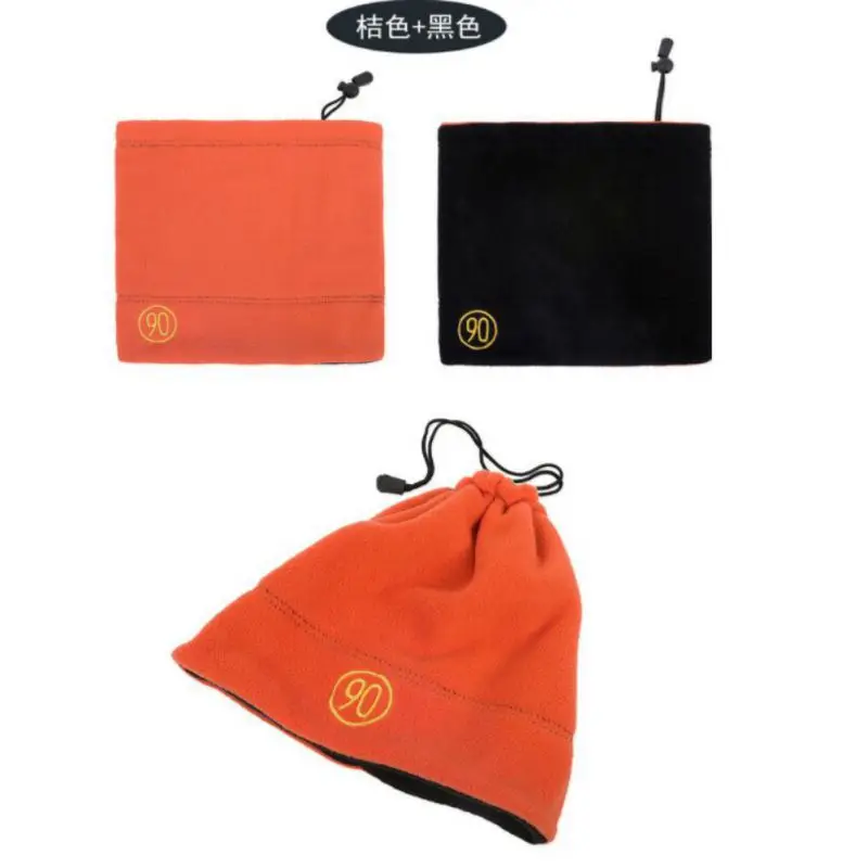 

New Multifunctional Scarf Pure Color Collar Double-Sided Dual-Use Fleece Collar Plus Velvet Warm Outdoor Single Ring Collar 158