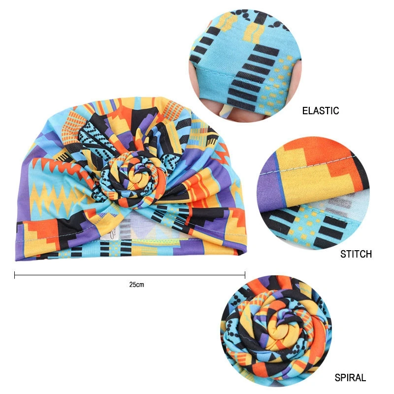 

New African Pattern Satin Bonnet Hair Elastic Bathing Sleep Bonnet for Women Make-up Bonnet Head Cover Wrap Hat