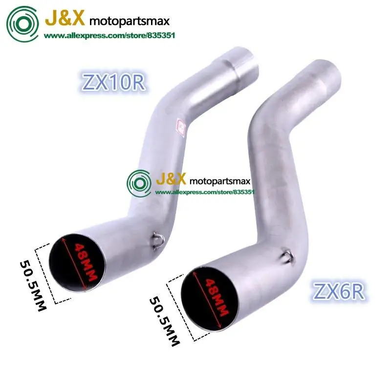 

Motorcycle Full Exhaust Escape System Modifid adapter Link middle bend pipe Slip On for kawasaki Ninja ZX-6R ZX6R 2008-2014