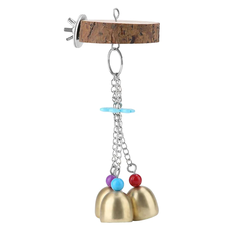 

Parrot Nibble Toy Bird Toy Bell Log Platform Bird Cage Swing Hammock Hanging Toy Pet Chewing Toy