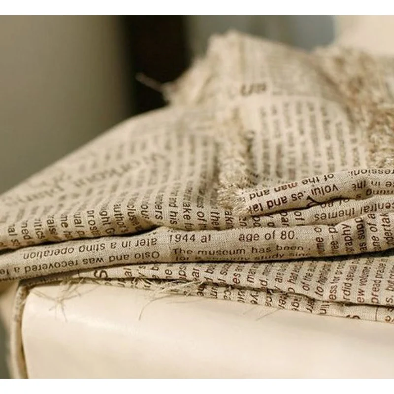 50 см * 150 см/шт. газетная льняная ткань с принтом и окрашенной тканью скатерть для