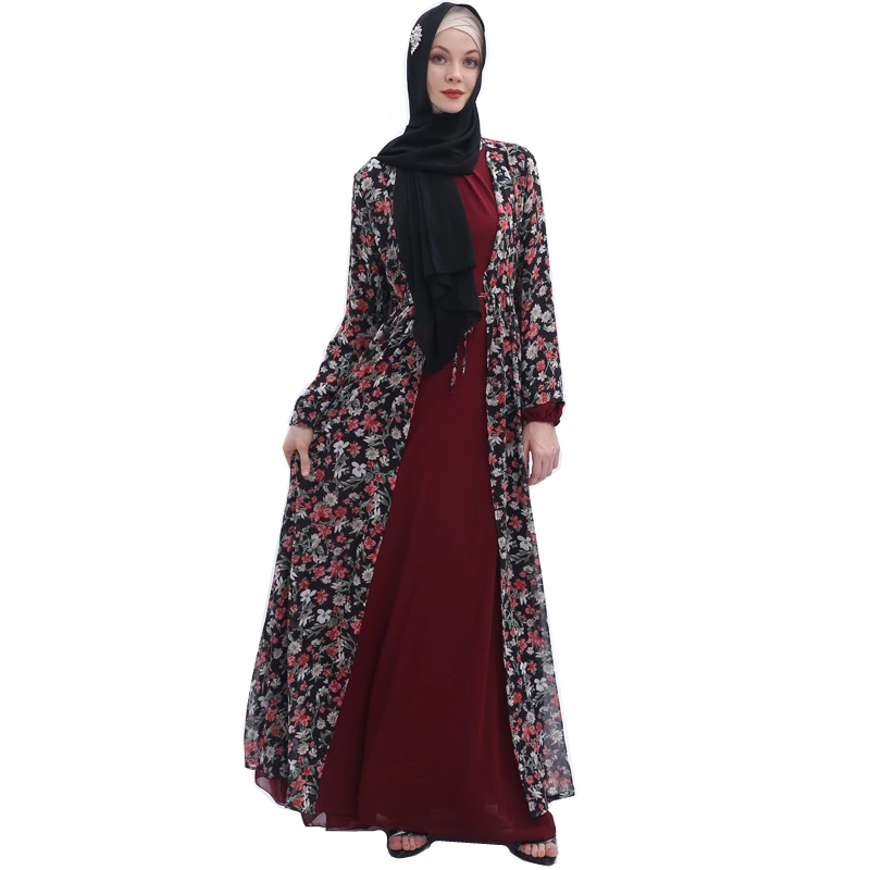 

Printed Chiffon Pendant Outfits Muslim Women's Clothing turkey clothing woman abaya abayas for women MSL070