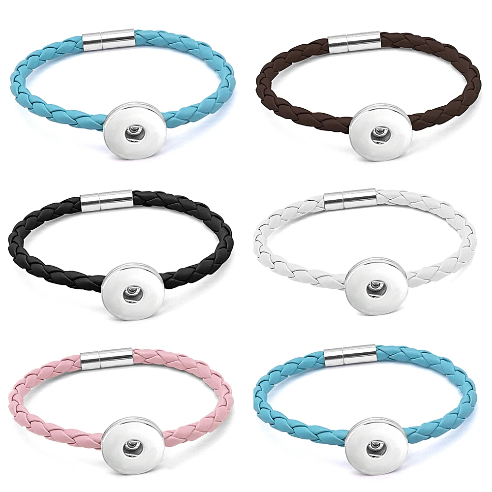 

18mm snap button jewelry DIY bracelet PU leather