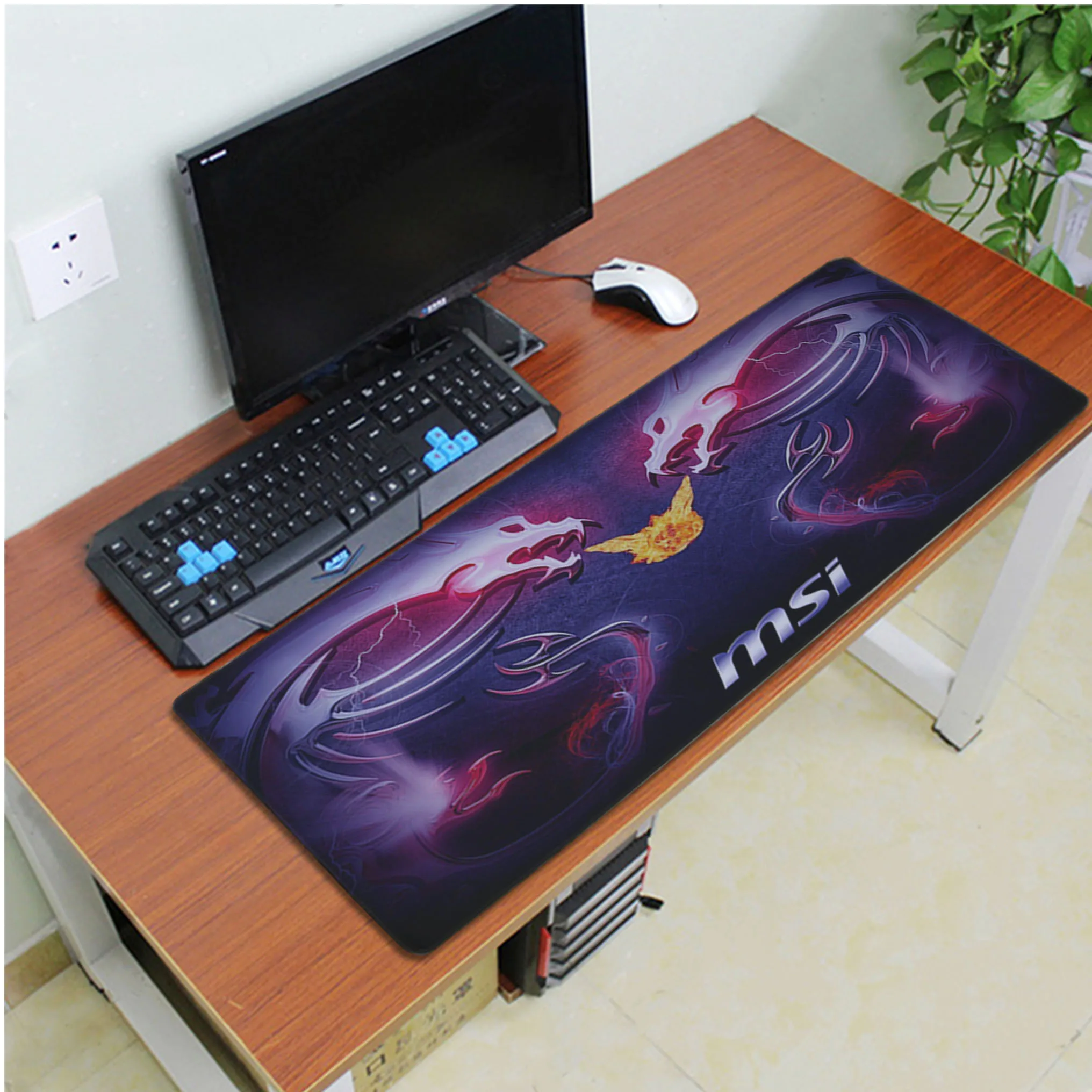 Lock Edge 40X90cm MaiYaCa винтажный крутой Msi логотип дракон геймерская игра коврик для мыши большой коврик для мыши клавиатуры коврик - Цвет: Lock Edge 40X90cm