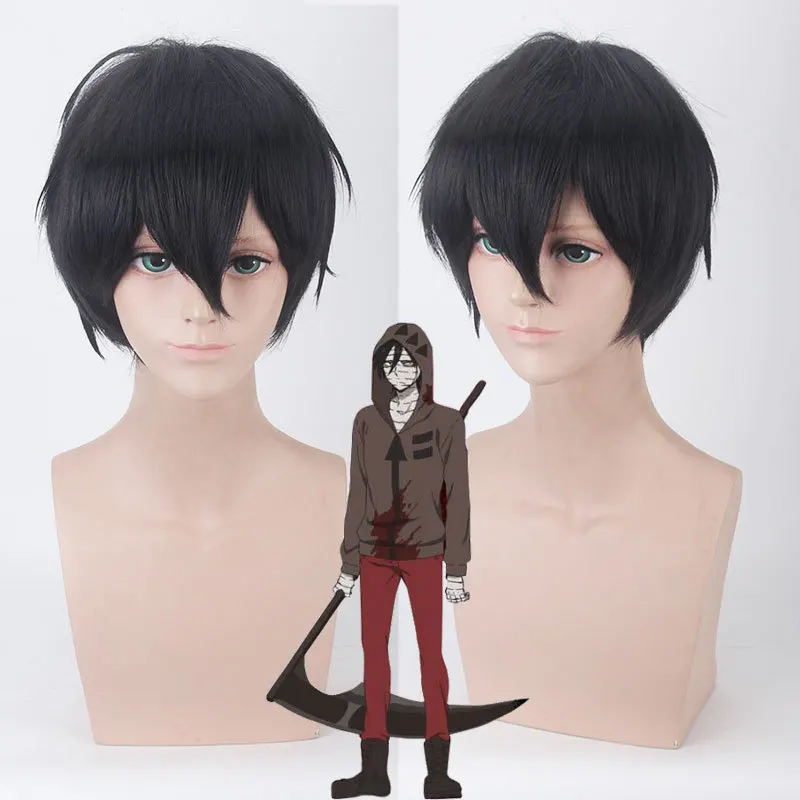 

Zack Wigs Anime Angels of Death Cosplay Wig Synthetic 30cm Black Men Wig Zack Isaac Foster Angels of Death HalloweenCosplay Wig