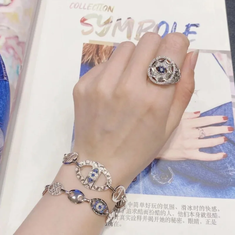 Женское и мужское кольцо из серебра 925 пробы с мелким цирконием | Украшения