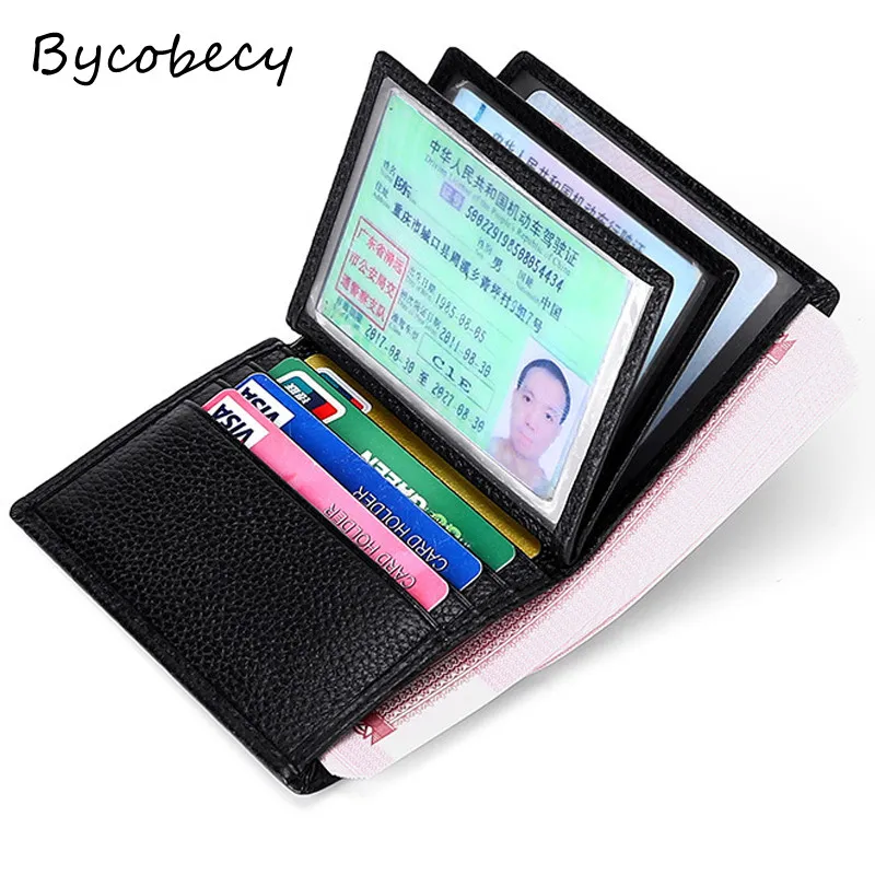 

Кошелек мужской Bycobecy, натуральная кожа, Для водительских прав, многофункциональный, Повседневный, тонкий