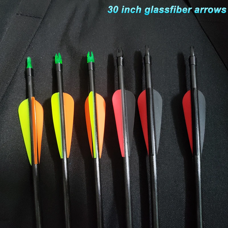 Новые стрелы для стрельбы из лука 30 дюймов стекловолокна 500 позвоночника OD 8 ММ