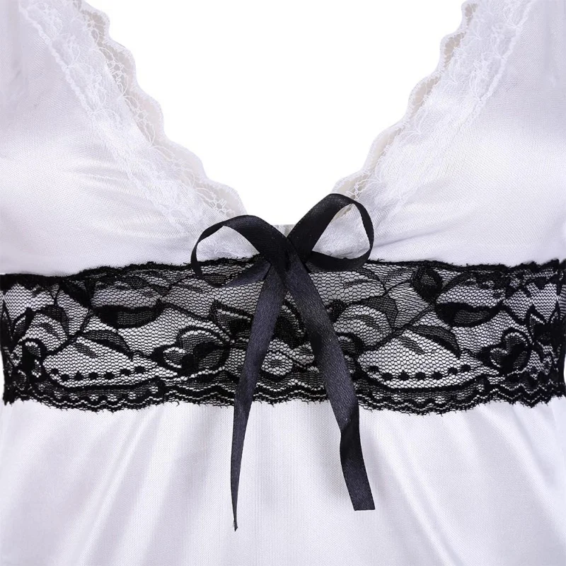 Новинка сексуальное женское нижнее белье кружевное Ночное платье белая ночная