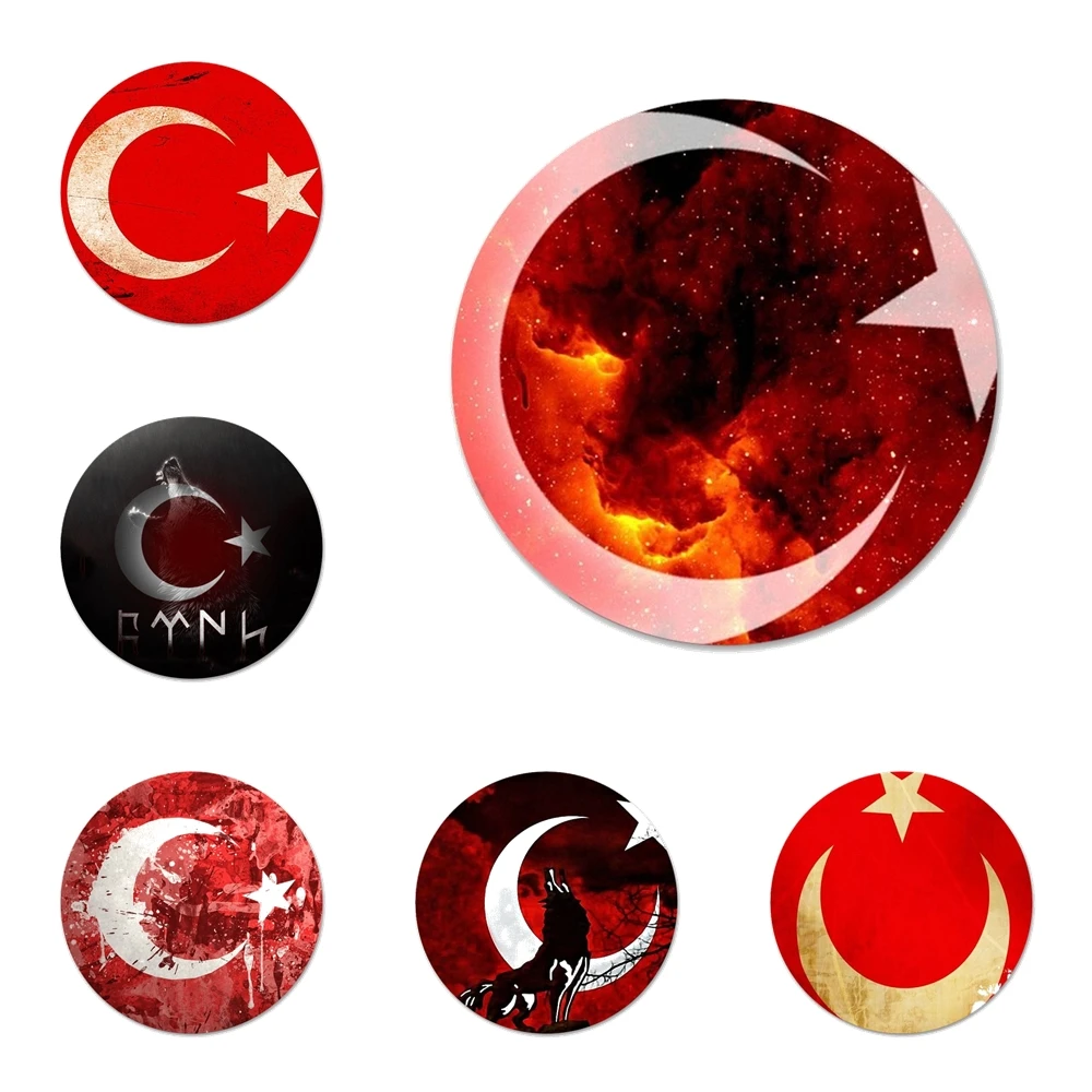 

58 мм Турецкий флаг художественный кухонный домашний декор холодильник магнитные наклейки открывалка для пива, колы