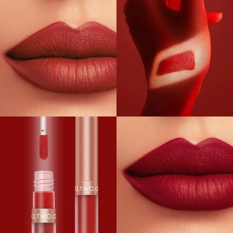 O.TWO.O Matte Lipstick Makeup 12 Color Long Lasting Liquid Lip Stick Non-stick Cup Non-fading Glaze Cosmetic |