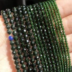 Бусины из натурального зеленого песка с огранкой на талии, маленькие бусины из драгоценного камня 2, 3, 4 мм для изготовления ювелирных изделий сделай сам, аксессуары для браслетов, сережек, 15 дюймов