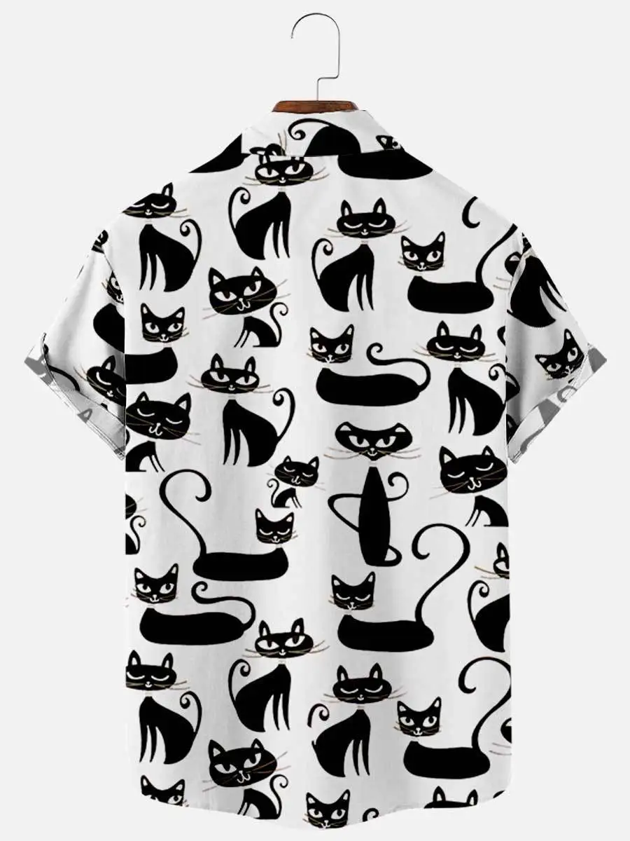 Гавайская рубашка с коротким рукавом уличная одежда в стиле хип-хоп принтом