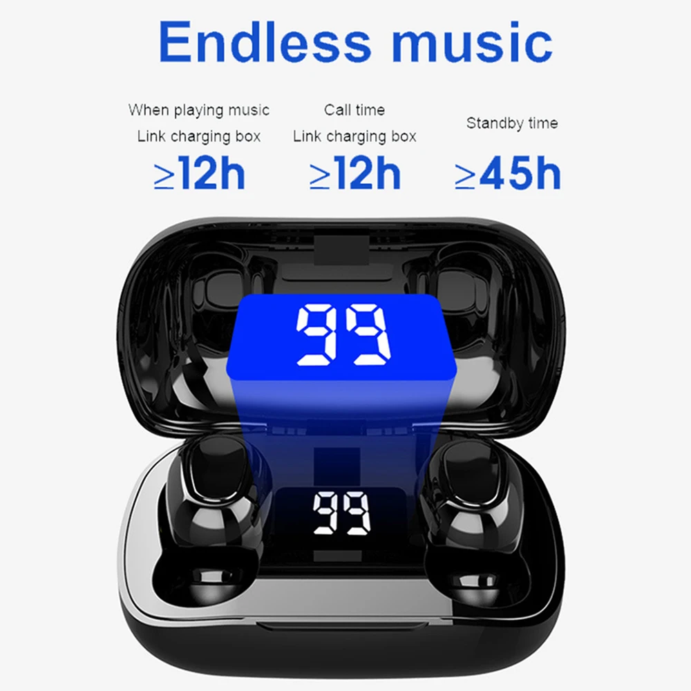 Новые TWS Bluetooth наушники с микрофоном светодиодный дисплей беспроводные