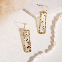 women retro jewelry sequin rectangular geometric dangle earrings birthday gift