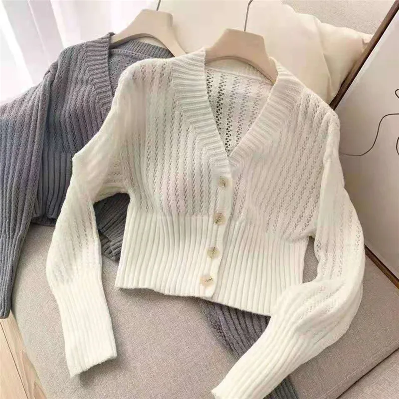 

Женская плиссированная блузка Limiguyue, летняя блузка с длинным рукавом и V-образным вырезом, кардиган с вышивкой, шикарные укороченные топы, ру...