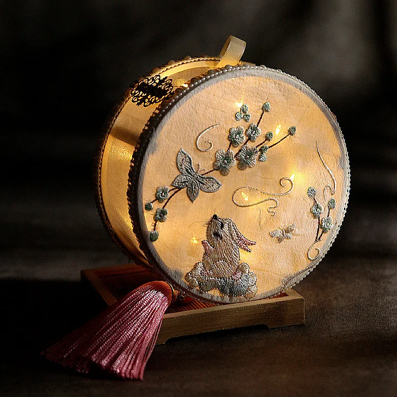 Chinese Style Handmade silk Mid-Autumn Festival ancient style palace lamp flower jade moon rabbit creative luminous lanterns | Дом и сад