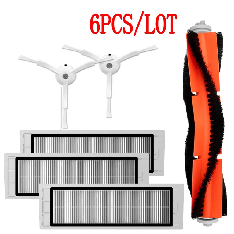 

3PCS HEPA filter+1PC main brush+2PCS side brush for Xiaomi Mi Robot roborock S50 S51 s55 T4 T6 T7 T60 Vacuum Cleaner
