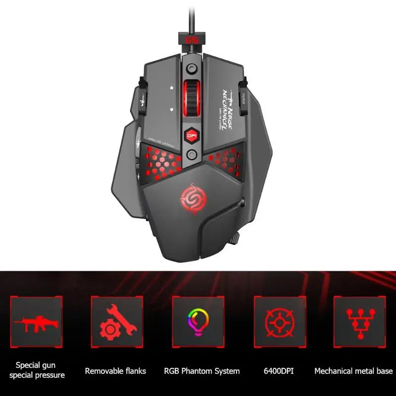 K-Snake G9 игровая мышь 8 кнопок RGB подсветка проводные мыши для PUBG PC Gamer