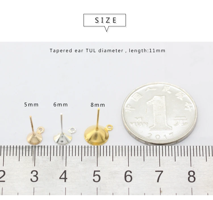 100p Позолоченные Серебряные Металлические Пустые серьги гвоздики для ушей с