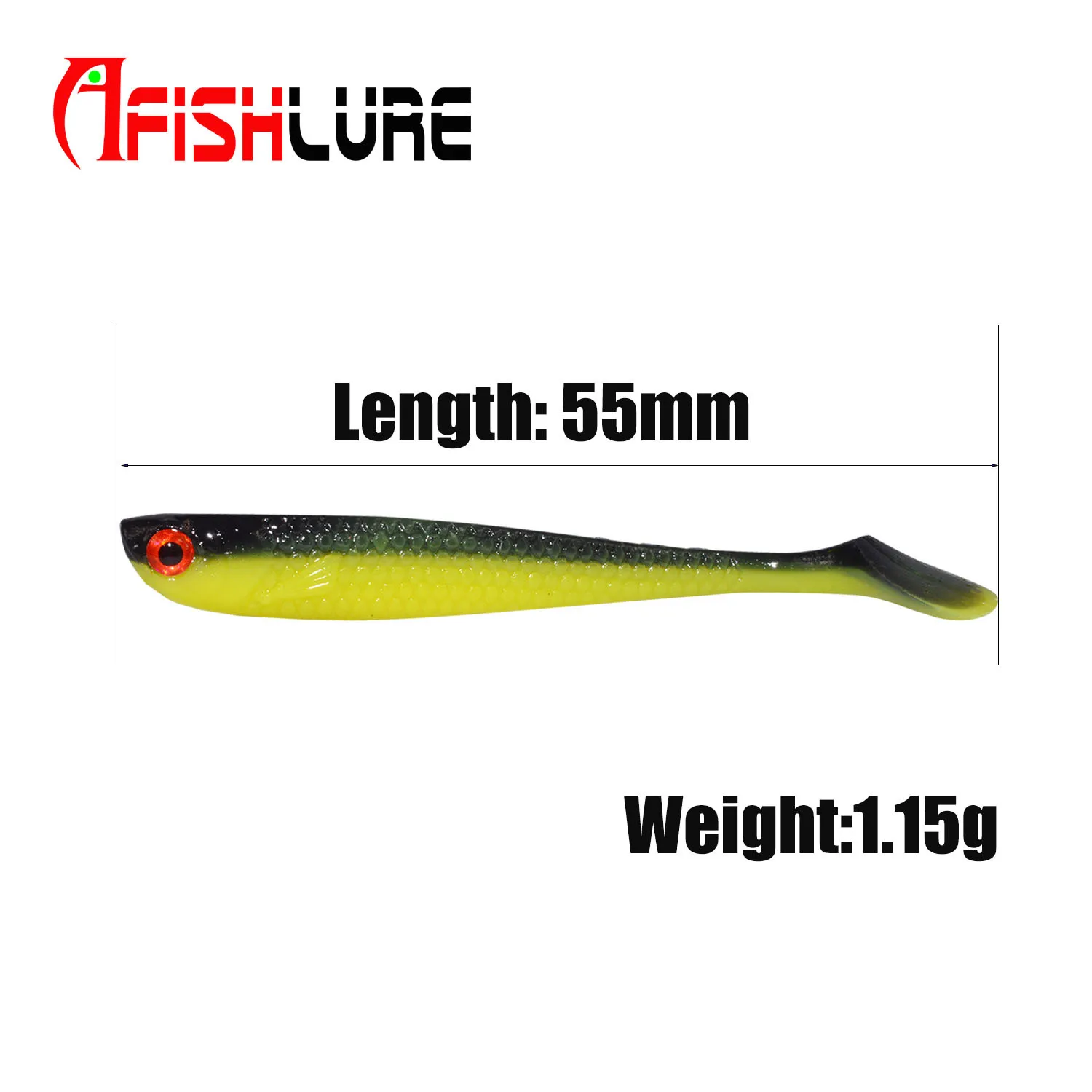 Afishlure T Хвост Мягкая Мини Шад приманка 55 мм/1 15g 10 шт./пакет искусственные мягкие
