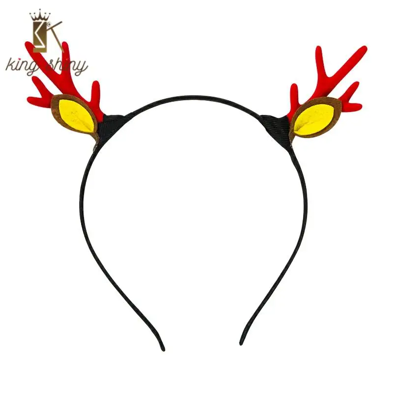 

2020 Santa Elk Antlers Christmas Headband for Girls Lovely Artificial Reindeer Horn Ear Xmas Decoration Hairband Christmas Gifts
