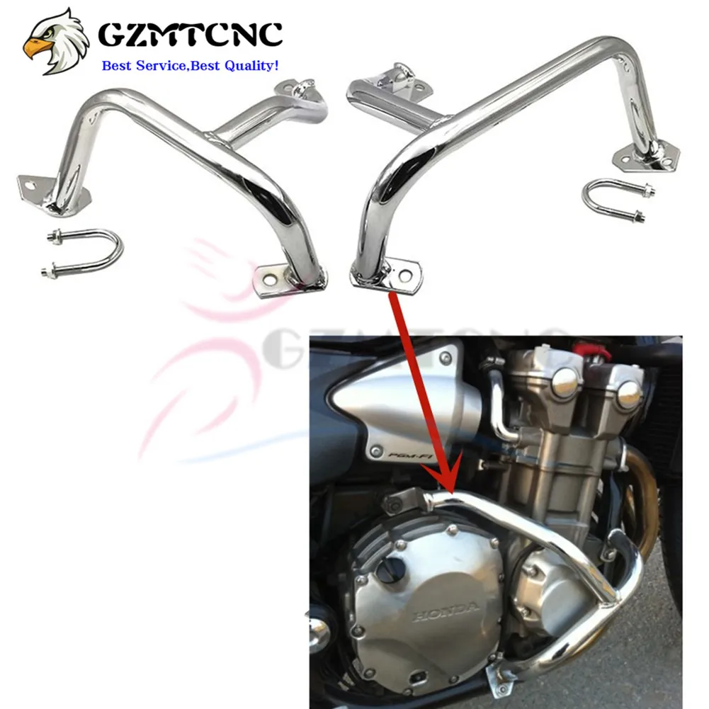 CB1300 04-08 хромированная защита двигателя бампер шоссе Крушение Бар буферная Рама