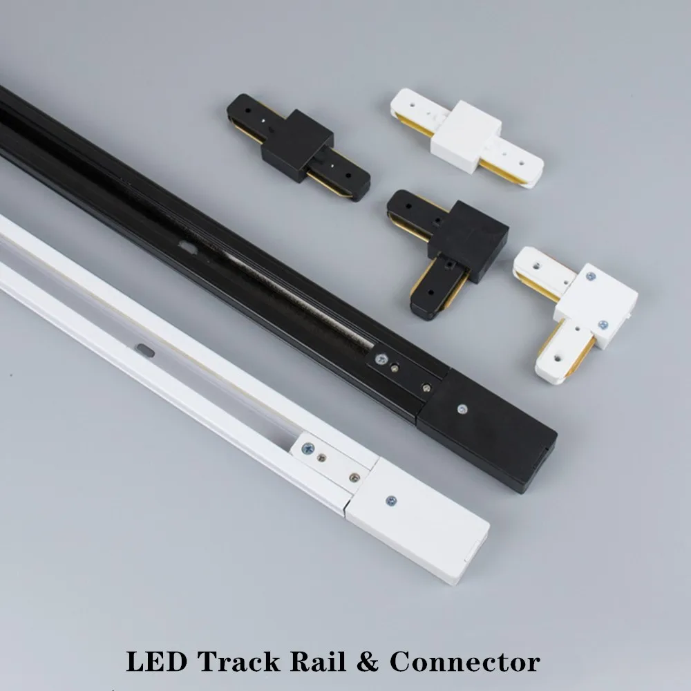 Aluminum LED Track Rail Line 0.5M 2 Wire Led Track Light Rail With Spots Led Track Lamp Rails For Store Home Spotlight Lighting