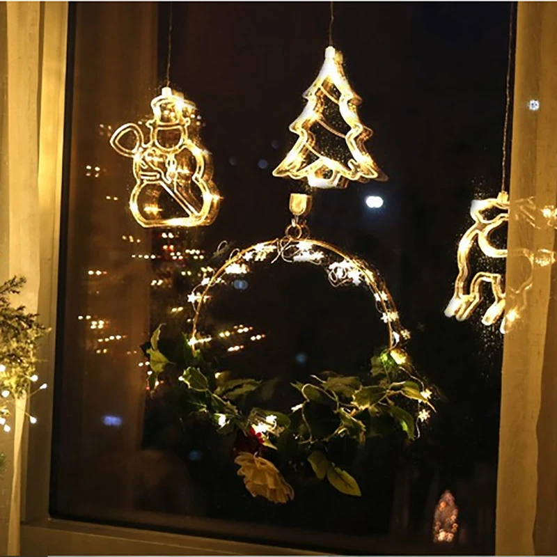 Красивая светодиодная гирлянда в виде лося Рождественский Декор подвесная