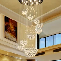 Customized personalized design crystal beads long chandeliers for lobby and staircase of hotel banquet hall chandelier