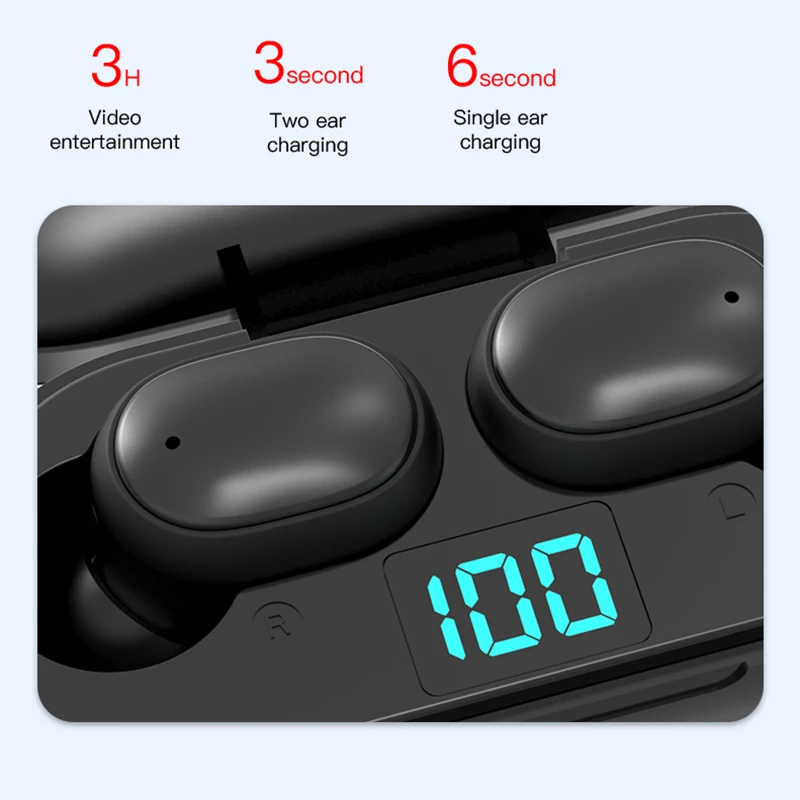 TWS-стереонаушники H6 с поддержкой Bluetooth 5 0 и светодиодным дисплеем | Электроника