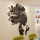 Цветение, несколько частей, цветочный узор для женщины, 3D акриловые украшения, настенные наклейки, DIY настенные плакаты, Свадебный домашний декор, настенные наклейки для спальни