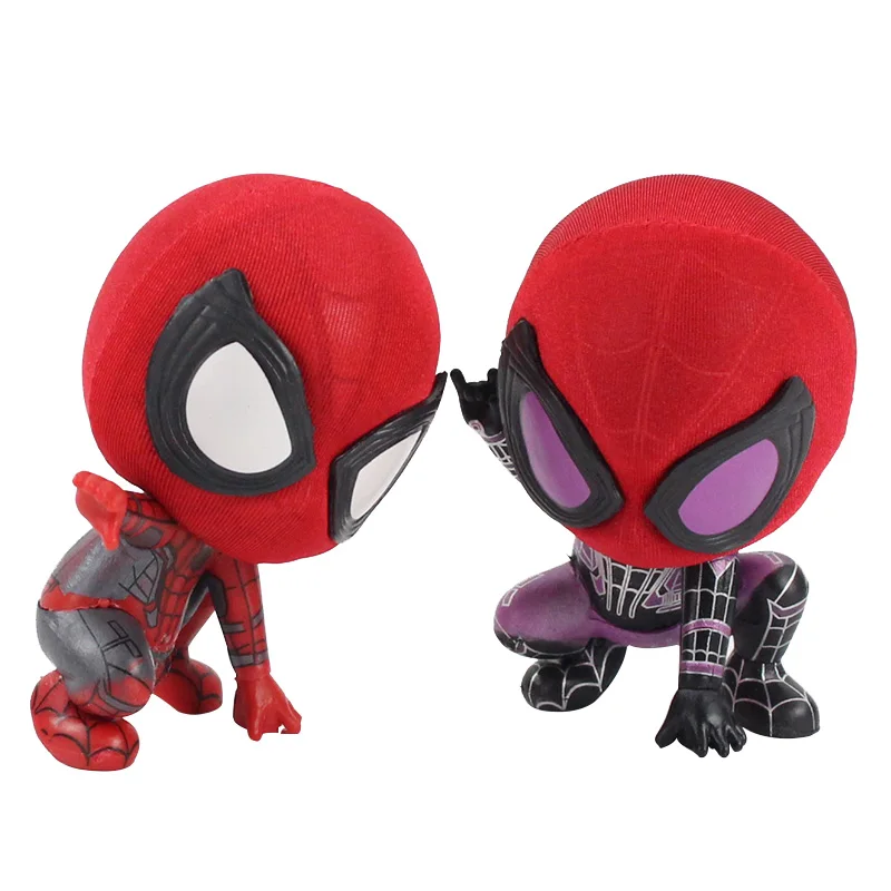 9cm Marvel Avengers Spiderman Q Cute Kawaii PVC Action Figure Collection Decoration Mini Model Toys Dolls Kids Gift Brinquedos - купить по