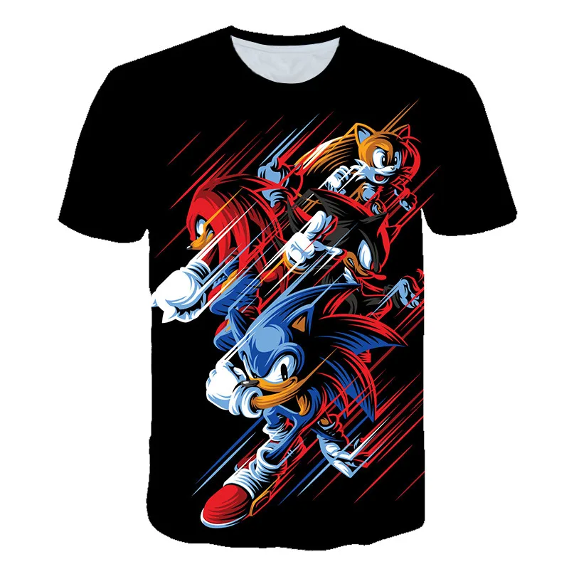 2019 Sonic The Hedgehog футболка для мальчиков и девочек Летняя мультяшная Марио топ с