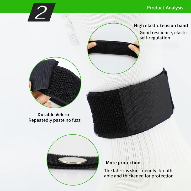 1Pair Soccer Shin Guard Stay Fixed Bandage Tape Pads Prevent Drop Off Adjustable Elastic Sports Sport Accessories - купить по